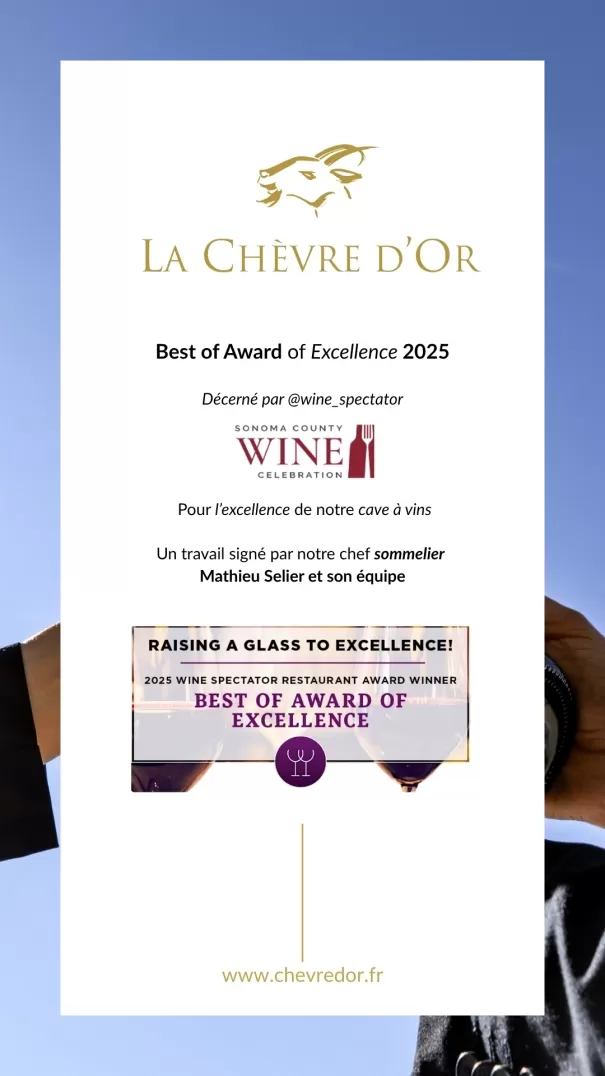 La Chèvre d’Or primée par Wine Spectator pour sa carte des vins – Best of Award 2025