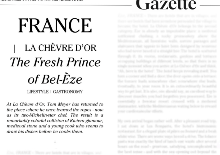 FRANCE LA CHÈVRE D’OR - The Fresh Prince of Bel-Èze
